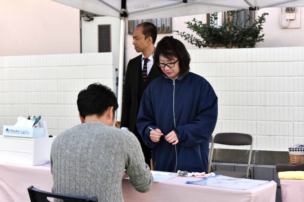 2019年11月30日・12月1日完成見学会での受付の様子