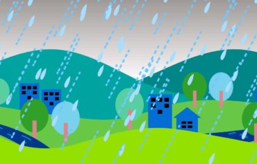 大雨のイラスト。