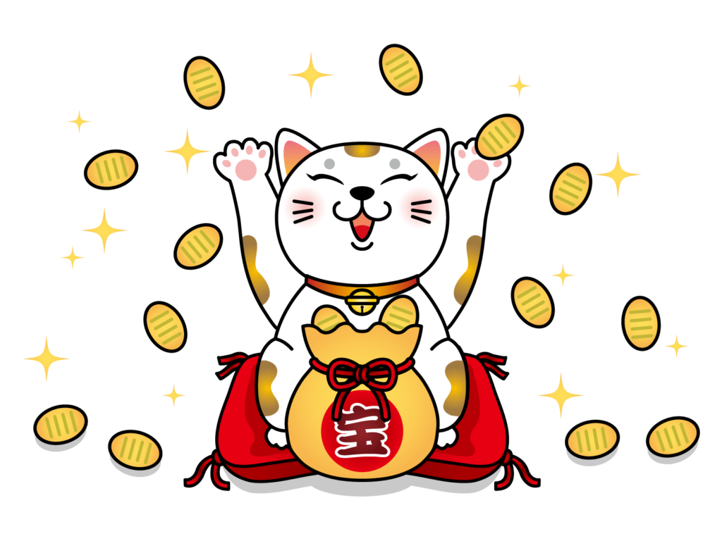 金運アップ_招き猫のイラスト